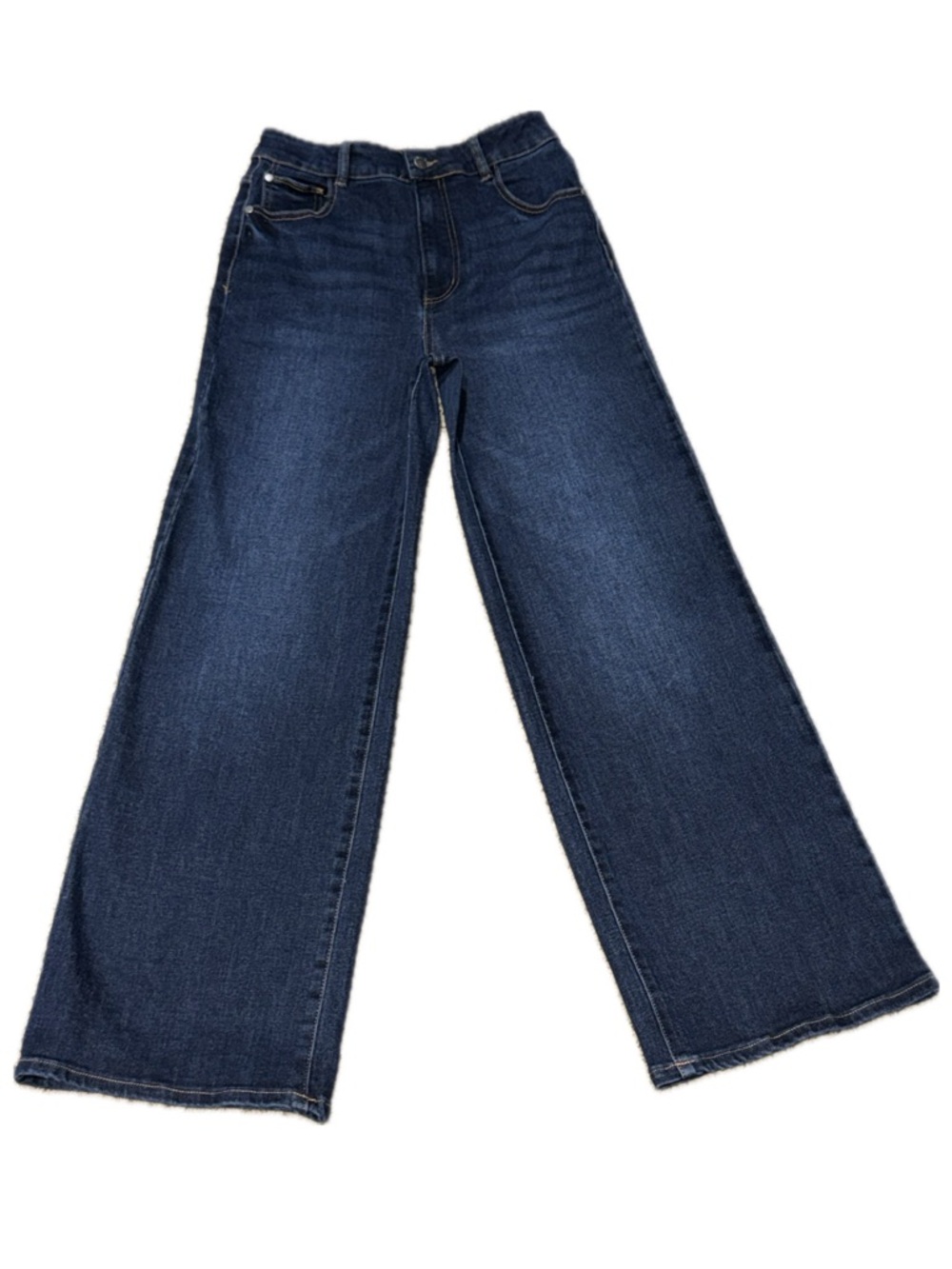 👖▫️ WELL WORN Wide Leg Jeans‎ Dark Wash Stretch Trouser Scandi Women's Sz 4/27